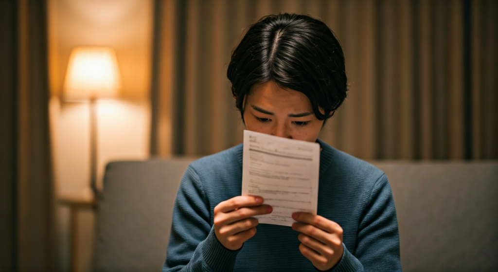 治験の事前検査、もう落ちない！合格率を上げる1週間最適化プロトコル - a japanese 人物 looking dejected and worried