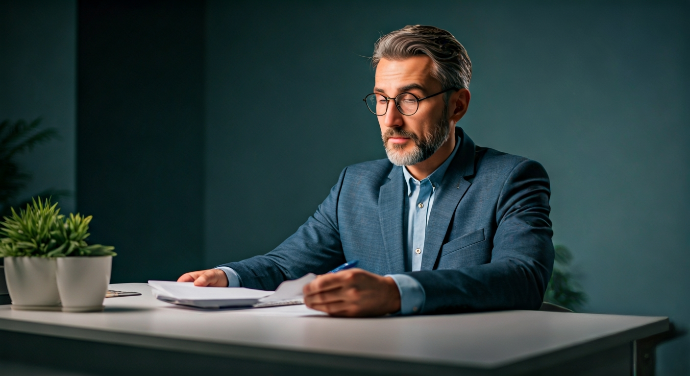 見出し1用: 治験参加、費用は結局どうなる？保険外併用療養費と負担軽減費のリアル - a middle-aged male patient paying 医療 bills at a reception desk.