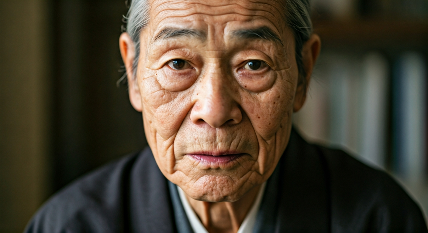 アルツハイマー新薬治験：家族と未来のための決断ガイド【最新情報】 - a portrait of an elderly japanese 人物