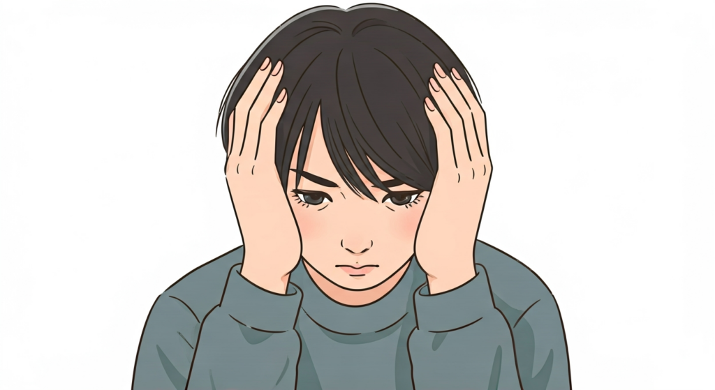 もう片頭痛で悩まない！新薬治験で未来を拓く参加ガイド【2026年最新版】 - a japanese 人物 with their head in their hands