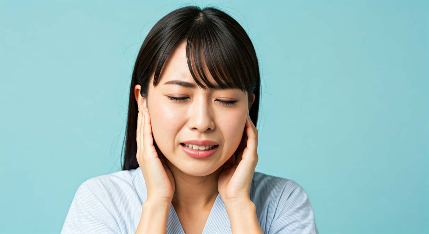 見出し1用: 子宮内膜症治験で未来を拓く：最新情報と参加方法ガイド【2024年版】 - a japanese 女性 experiencing pain