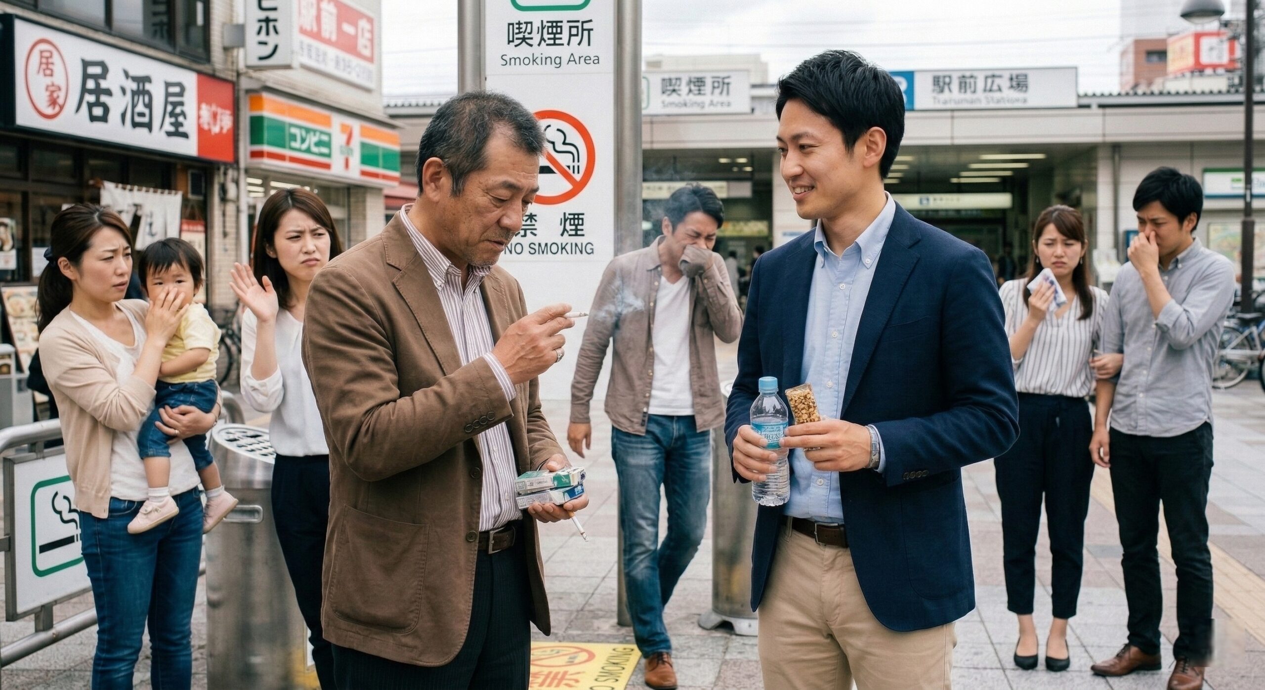 見出し1用: 喫煙率低下は健康にどう影響した？臨床研究が示す『未来の健康』への道筋 - イメージイラスト