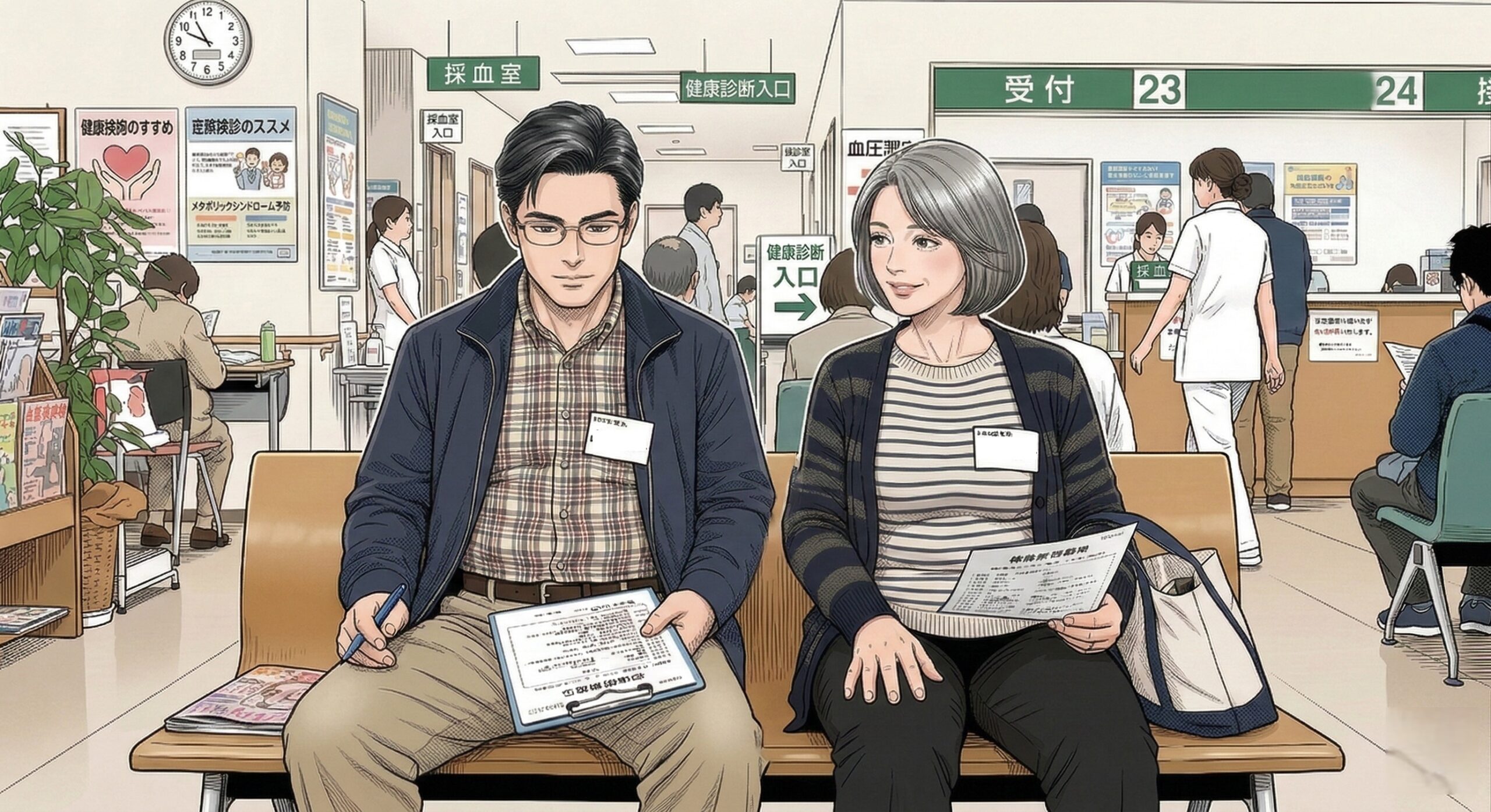 見出し2用: 中年男性の見た目改善、治験で叶える？薄毛・肥満・肌悩みを科学的に解決する道筋 - イメージイラスト