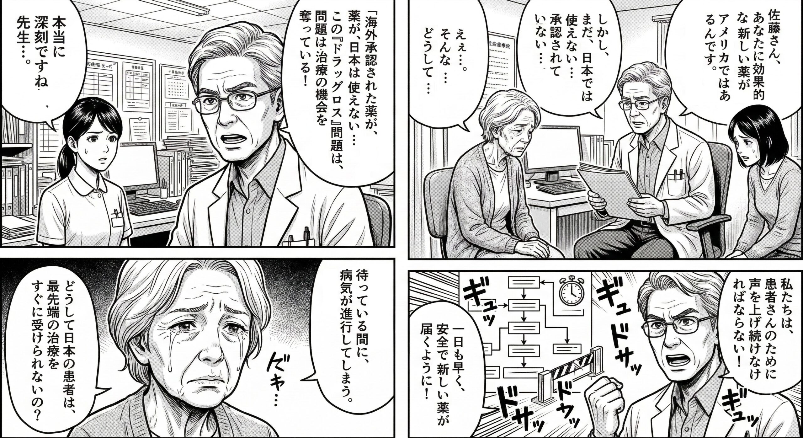 日本新薬開発、なぜ遅れる？「ドラッグ・ロス」の現状と、未来を拓く規制改革の全貌 - イメージイラスト