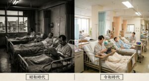 製薬会社職員が参加した治験と現代の治験：何が変わり、なぜ安全になったのか？ - イメージイラスト