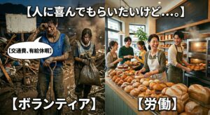 「有償ボランティア」って何？治験だけじゃない、賢い大人が知るべき社会貢献と対価の真実 - イメージイラスト