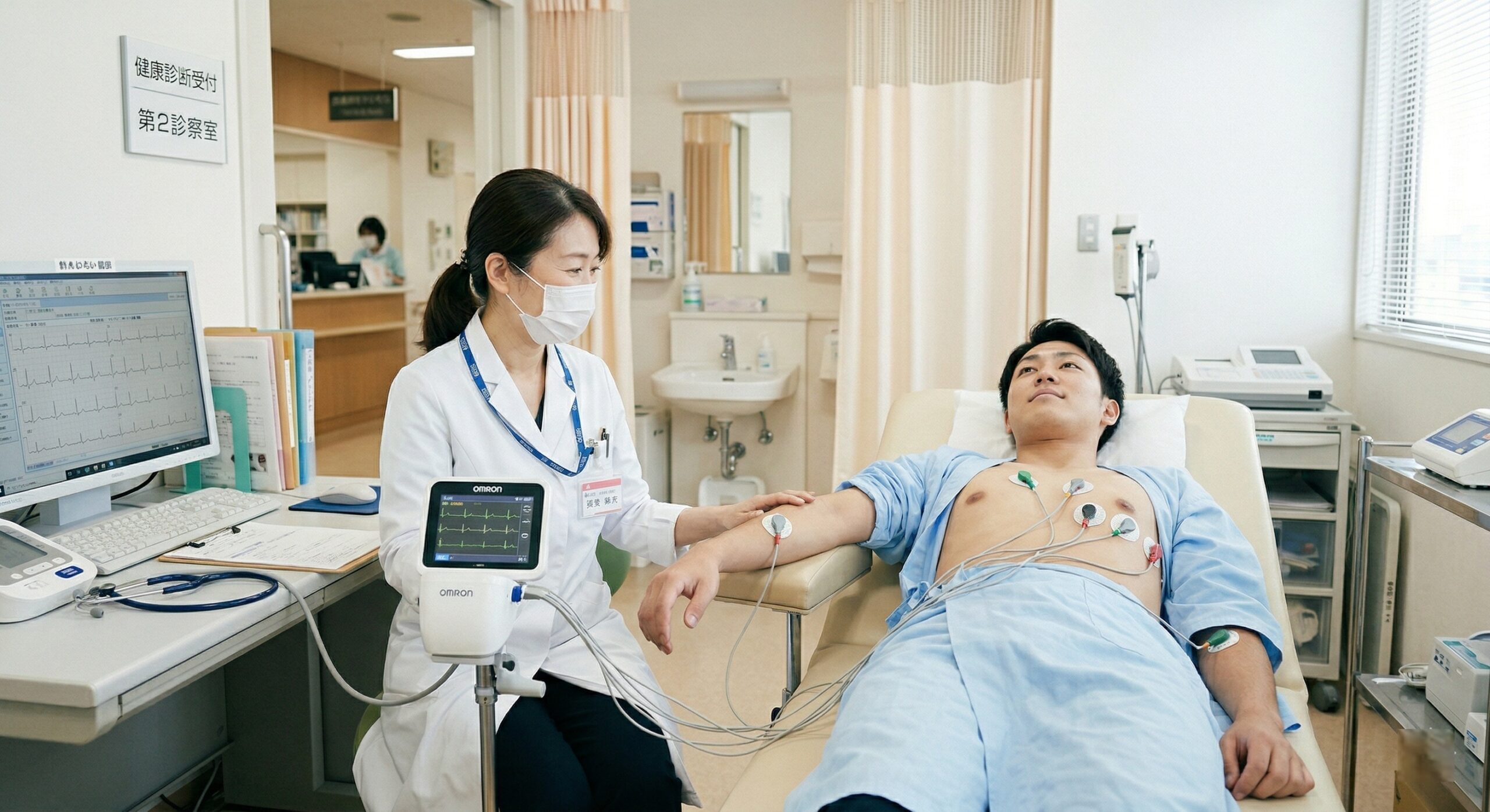 見出し1用: 治験の事前検査と健康診断、何が違う？賢い大人が知る「健康」の二つの定義 - イメージイラスト