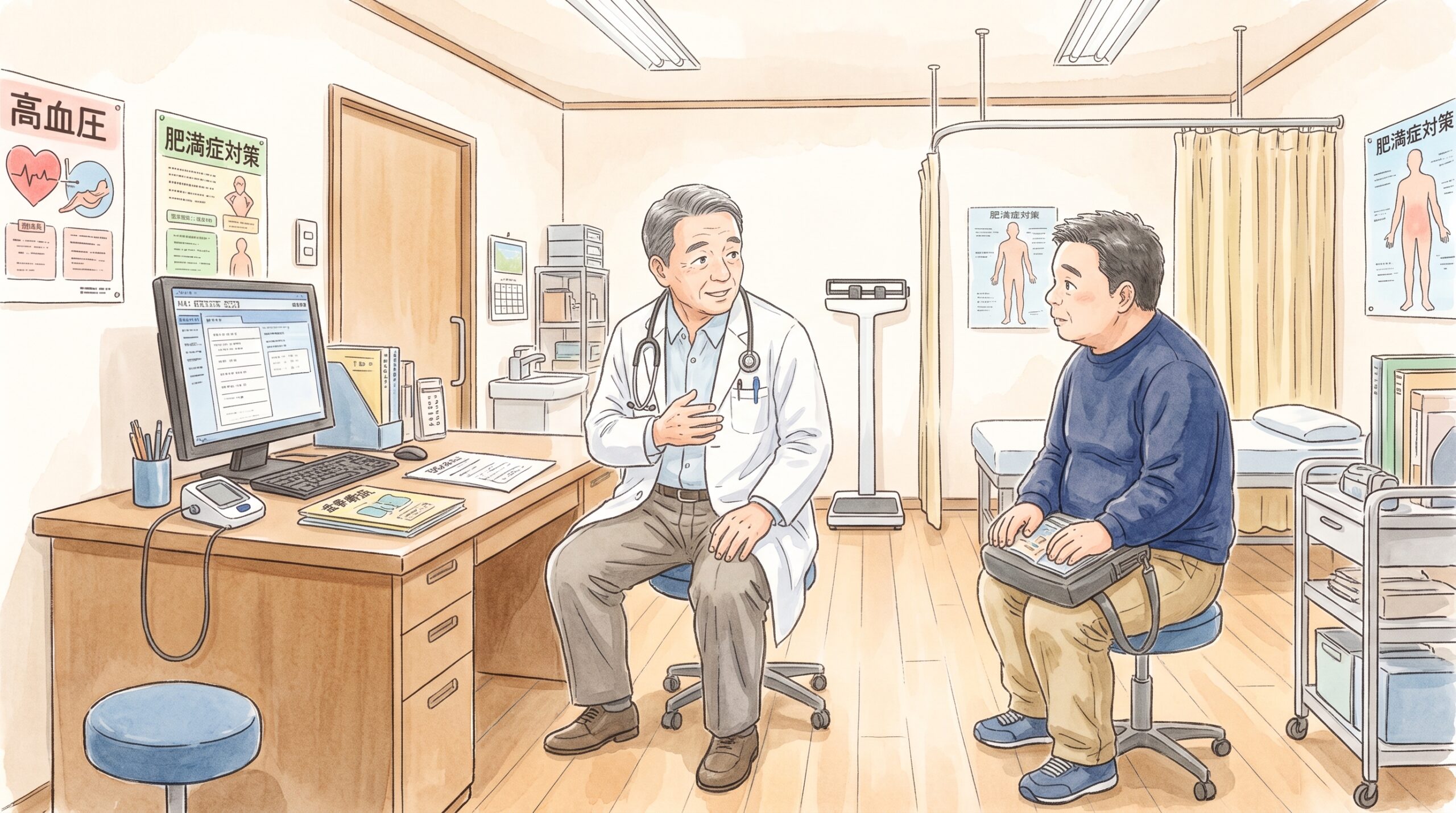 見出し1用: 【2026年最新】肥満症の治験が急増中!未来の治療薬と賢い参加で「時間を価値に変える」 - イメージイラスト